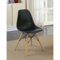 Black Plastic Dining Side Chair Set of 2 P924