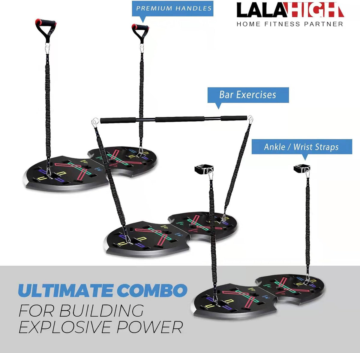 Push Up Board with 15 Gym Accessories, Foldable Pushup Bar with Resistance Band, Jump Rope Pack of 2 P5220