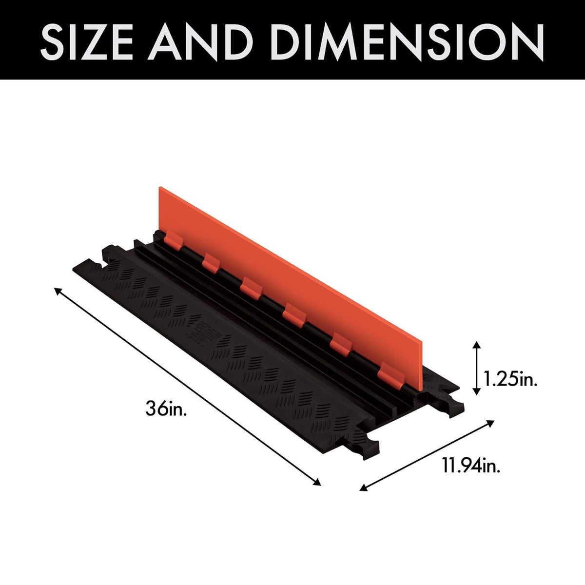Orange Black Polyurethane 2 Channel Cable Protector with Standard Ramp B92439