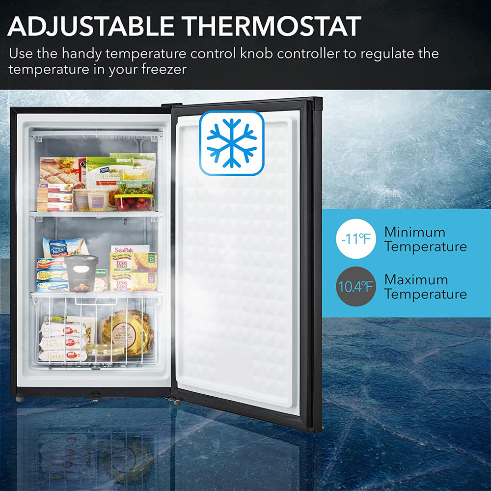 3.0 Cubic Feet Upright Freezer with Lock Black U405347